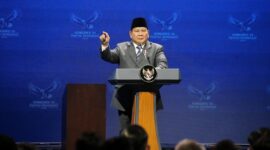 Presiden RI Prabowo Subianto saat Penutupan Kongres VI DPP Partai Demokrat di Jakarta. (Facebook.com @Agus Yudhoyono)