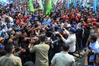Presiden Prabowo Subianto dalam peringatan Hari Buruh Internasional atau May Day 2025 yang digelar di Lapangan Monas, Jakarta Pusat. (Dok. TIm Media Prabowo)
