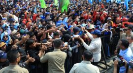 Presiden Prabowo Subianto dalam peringatan Hari Buruh Internasional atau May Day 2025 yang digelar di Lapangan Monas, Jakarta Pusat. (Dok. TIm Media Prabowo)