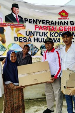 Gerindra Provinsi Gorontalo Tunjukkan Politik Kemanusiaan, Salurkan Bantuan untuk Korban Banjir Hulawa